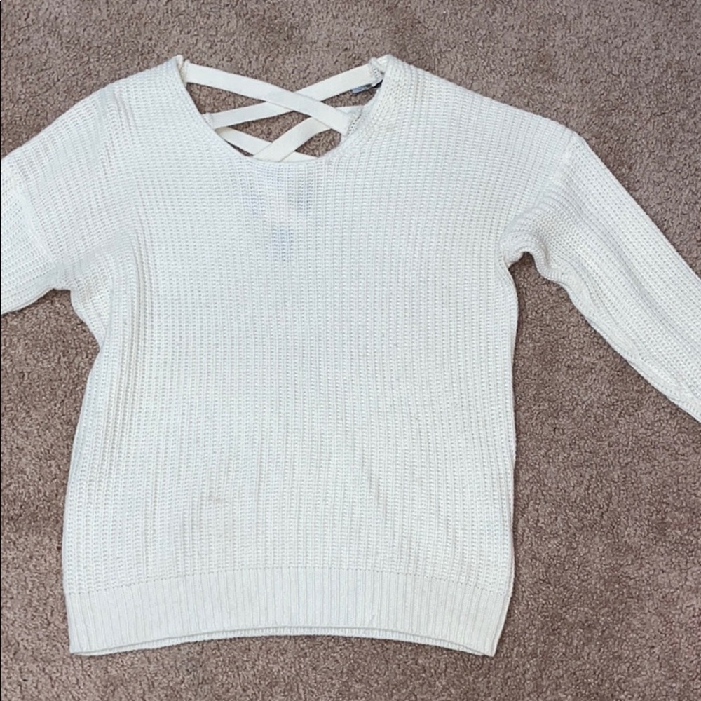 White Poof sweater